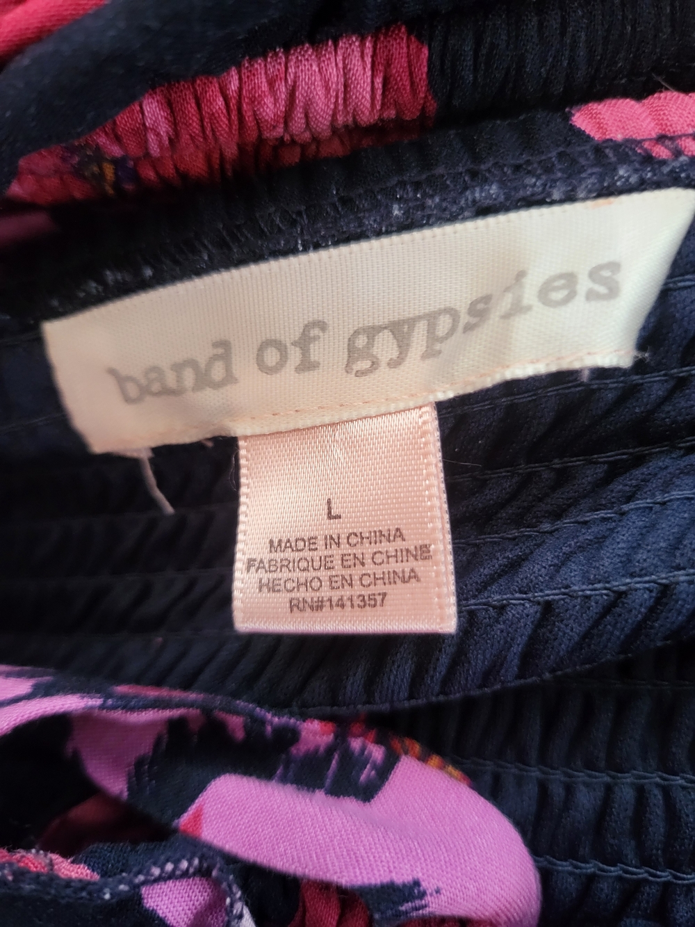 Band of Gypsies Black Maxi Dress with Pink & Red Floral Print - Picture 5 of 6